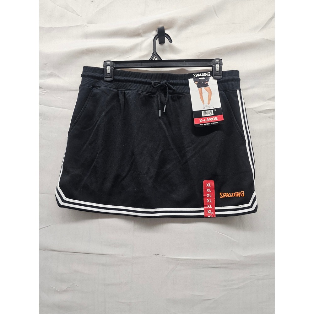Spalding Womens Tech Fleece Skort Black Polyester Blend Athletic Size XL